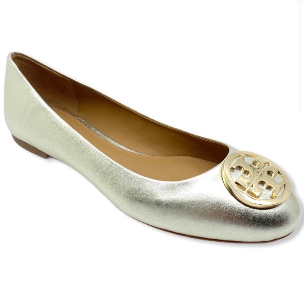 Tory Burch Benton Ballet Flat Gold Shoe Size 8.5